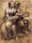 Virgin and Child with St Anne and St John the Baptist, Leonardo  Da Vinci